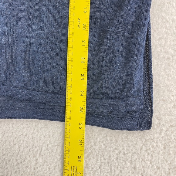 Pure J. Jill Blue Floral 100% Linen Shirt Womens Short Sleeve Pullover Size PXS - Picture 6 of 13